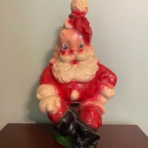 🍀Antique Chalkware Santa Claus Coin Bank